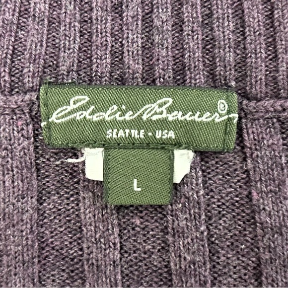 EDDIE BAUER Purple Long Sleeve Sweater, size L - Picture 3 of 4